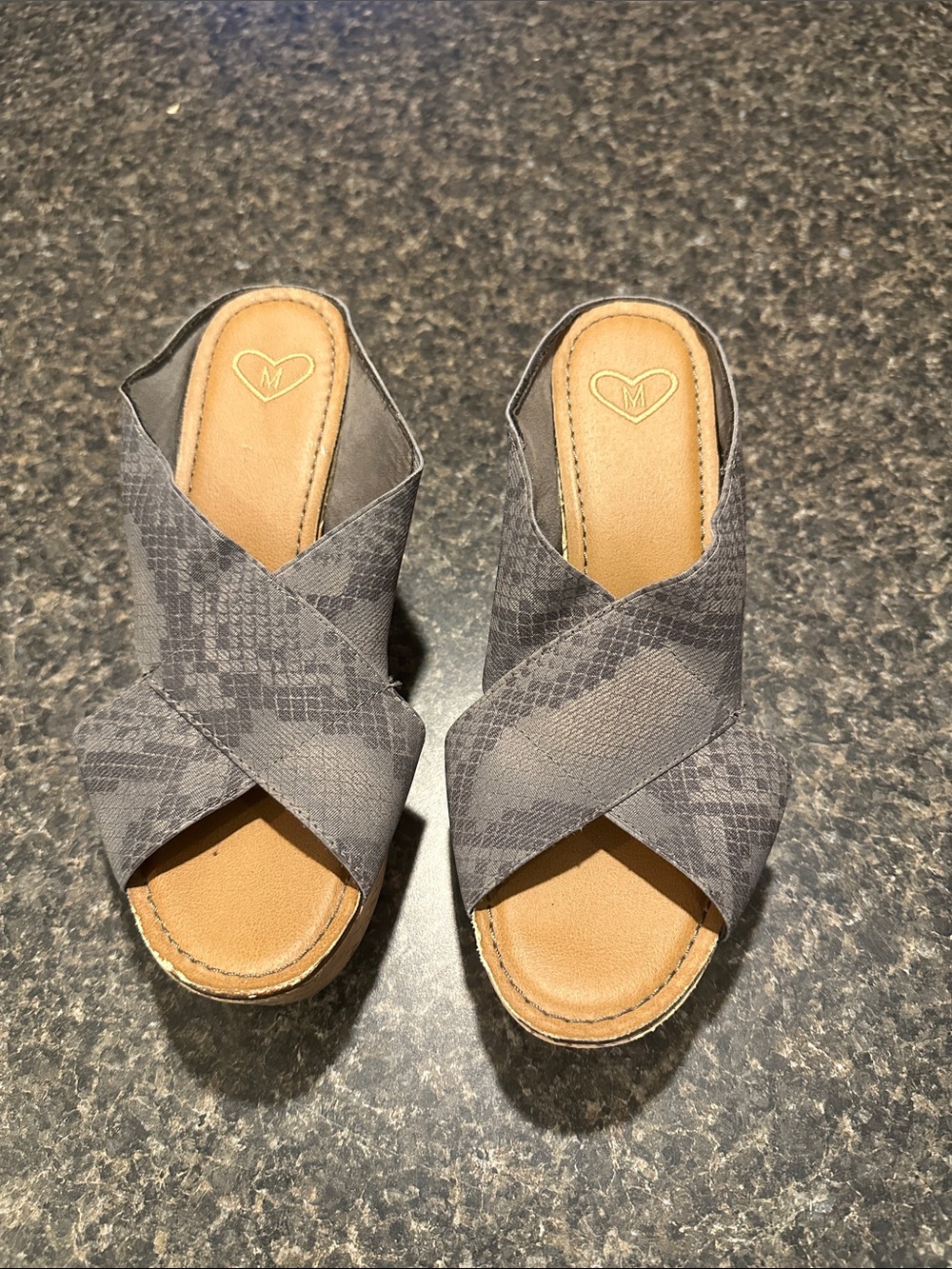 Madeline Gray Crisscross Slide Mules